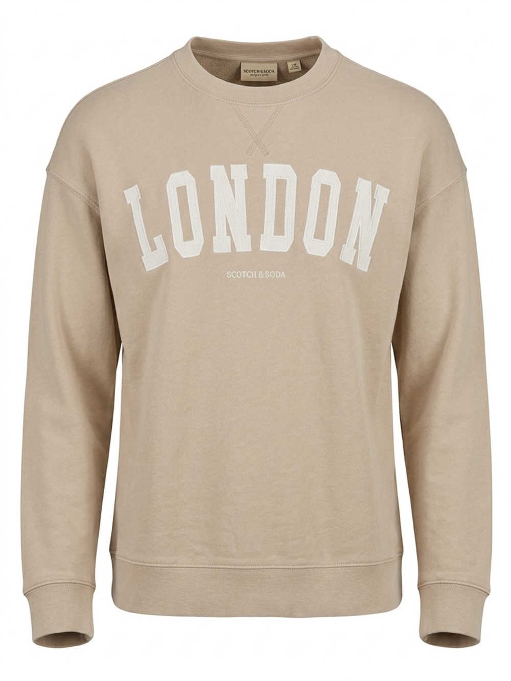 SCOTCH & SODA London Graphic Crewneck Sweatshirt - Beige